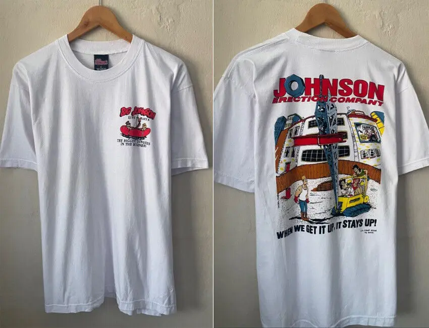 big johnson by oneita graphic white 2 side Shirt unisex cotton men women KTV8823