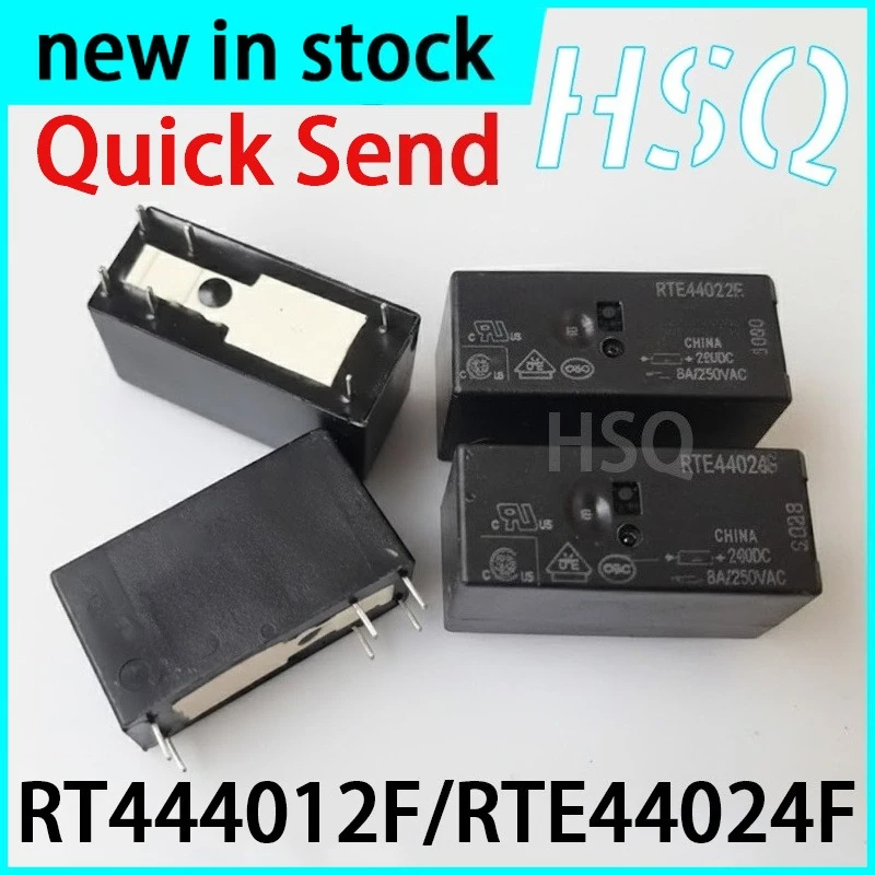 2PCS Brand New RT444012F RTE44024F 6-pin 8A Two Group Normally Open Relay