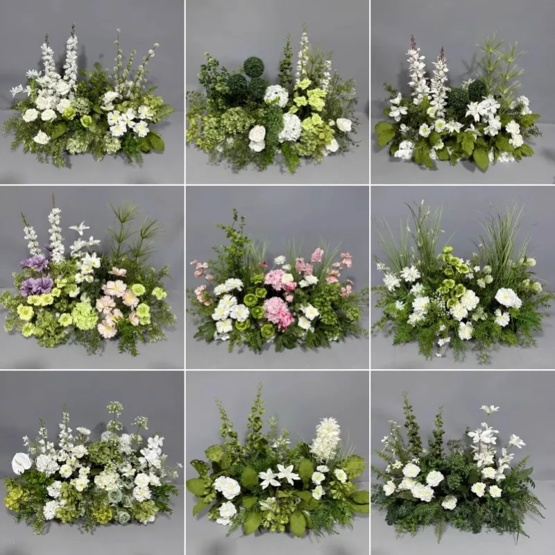 2m Green Plants Leaf Artificial Flower Row Wedding Table Floral Hotel Scene Layout Commercial Plaza Partition Floor Flowers prop