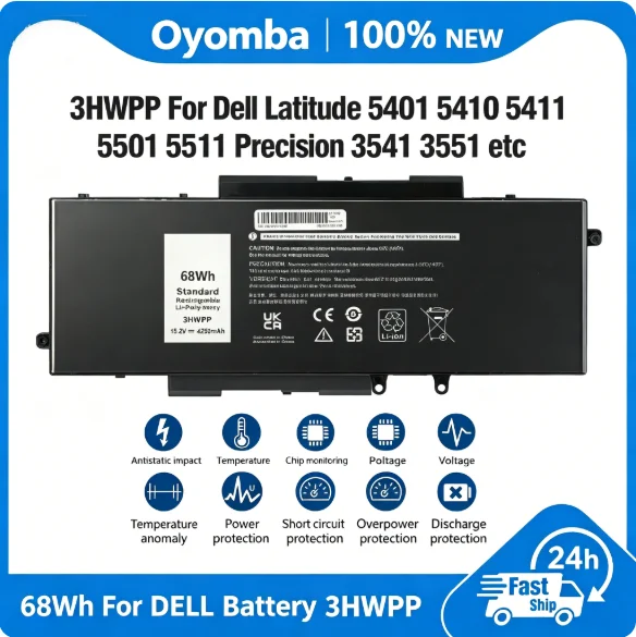 15,2V 68Wh 3HWPP Akku für Dell Inspiron 17 7706 7500 Latitude 14 5401 5410 5411 15 5501 5510 5511 Precision 3541 3551