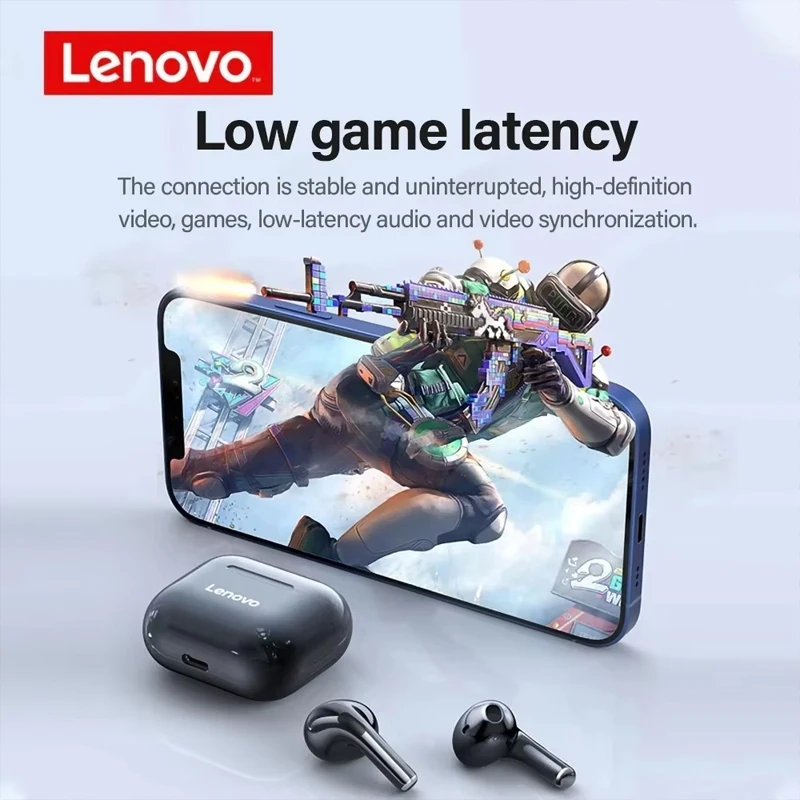 Auriculares originales Lenovo LP40 TWS Bluetooth5.4, auriculares inalámbricos con Control táctil, auriculares deportivos estéreo para teléfono Android