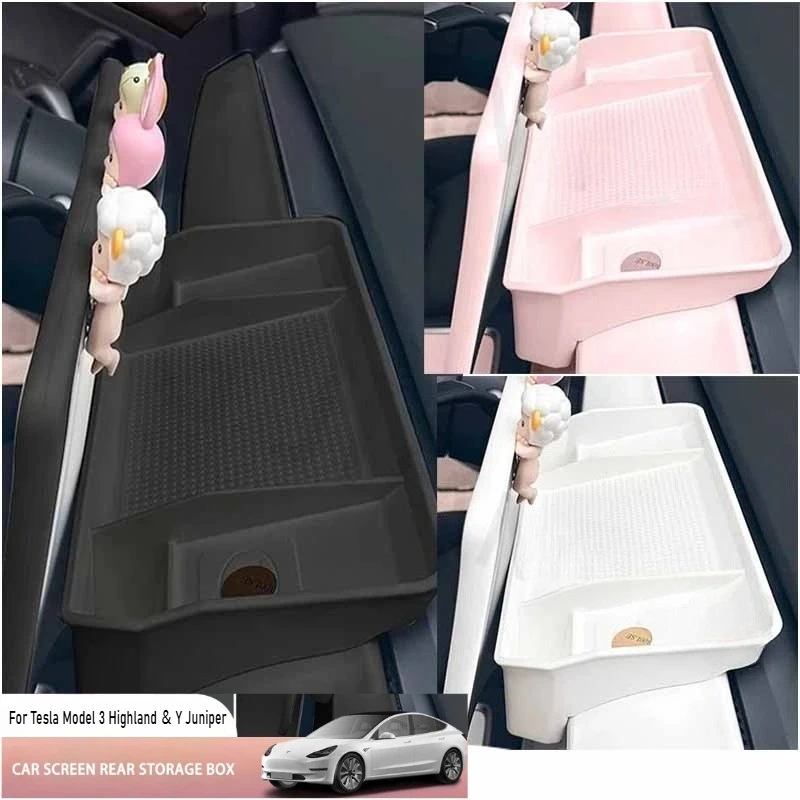 

Для Tesla Model 3 Highland Y Juniper, приборная панель автомобиля, ящик для хранения за экраном, противоскользящий коврик, держатель для телефона, внутренний автоаксессуар