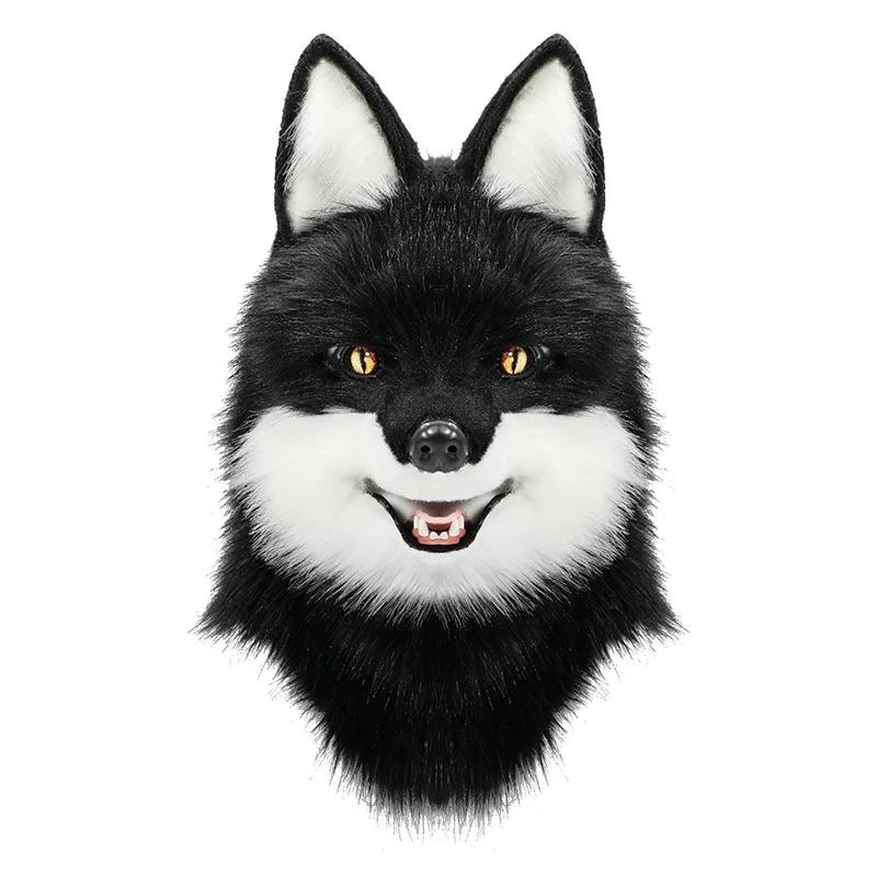 Animal Wolf Mask Cosplay Costume Accessories Furry Faux Fur Dog Fox Full Head Therian Masks Anime Dress Up Party Cosplay Props - Image 6