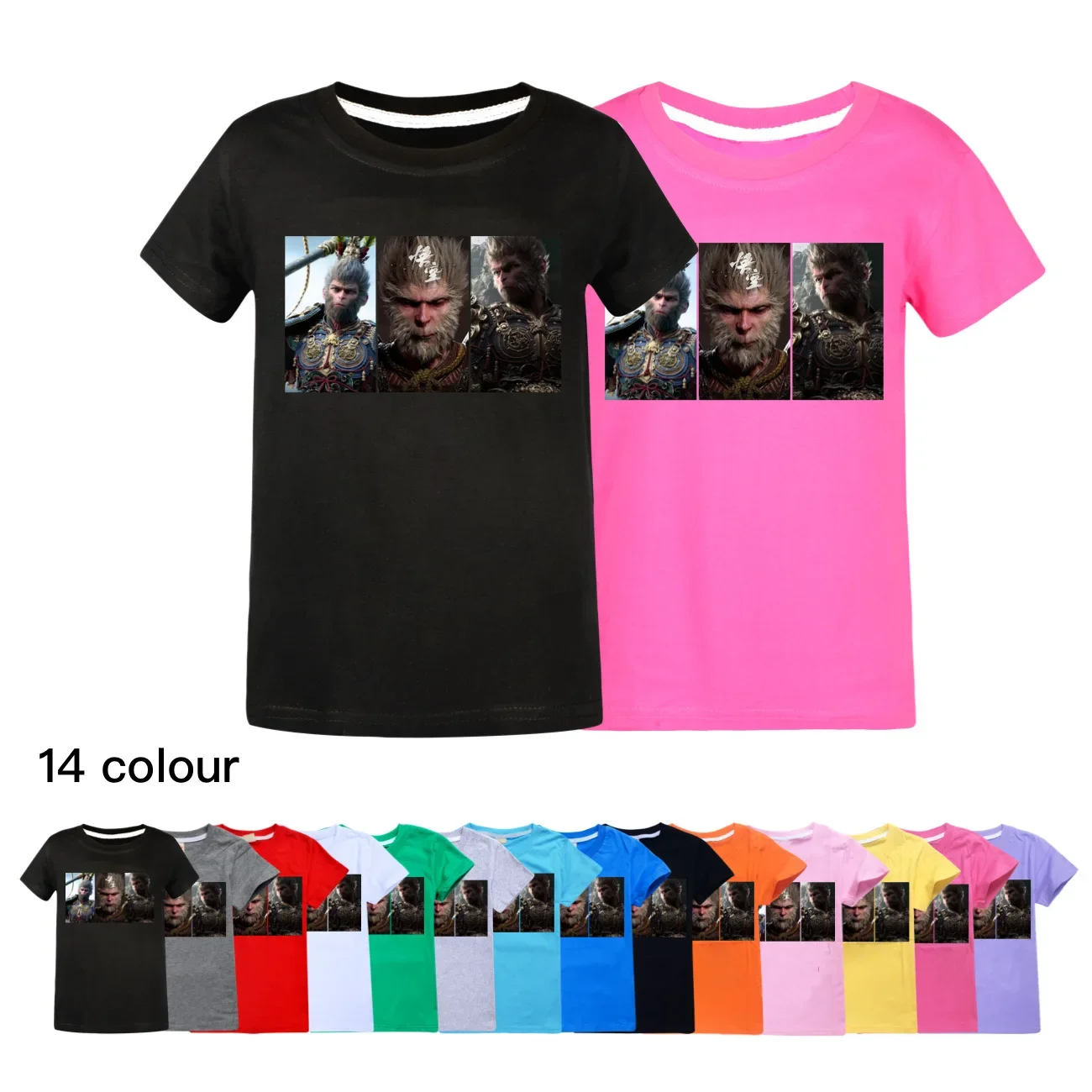 

Funny fashion Black Myth Wukong Game Short Sleeve Kids Clothing T-Shirts Summer Children Tops Casual Tees Cotton BoysClothes3744