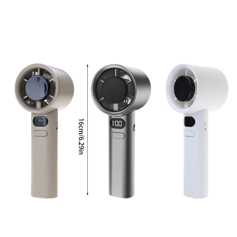 مروحة محمولة قابلة لإعادة الشحن بسرعة ستبليس شاشة ديجيتال جيب مروحة محمولة للسفر والمكتب والمنزل والتخييم في الهواء الطلق A0NC