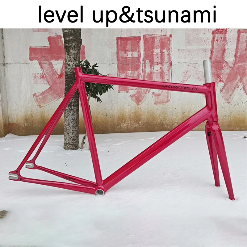 

Модель Joint Level Up & Sunami GB004 Fixie, односкоростная гоночная рама из алюминиевого сплава с мигающей звездой, красный цвет 49/52/55/58 см