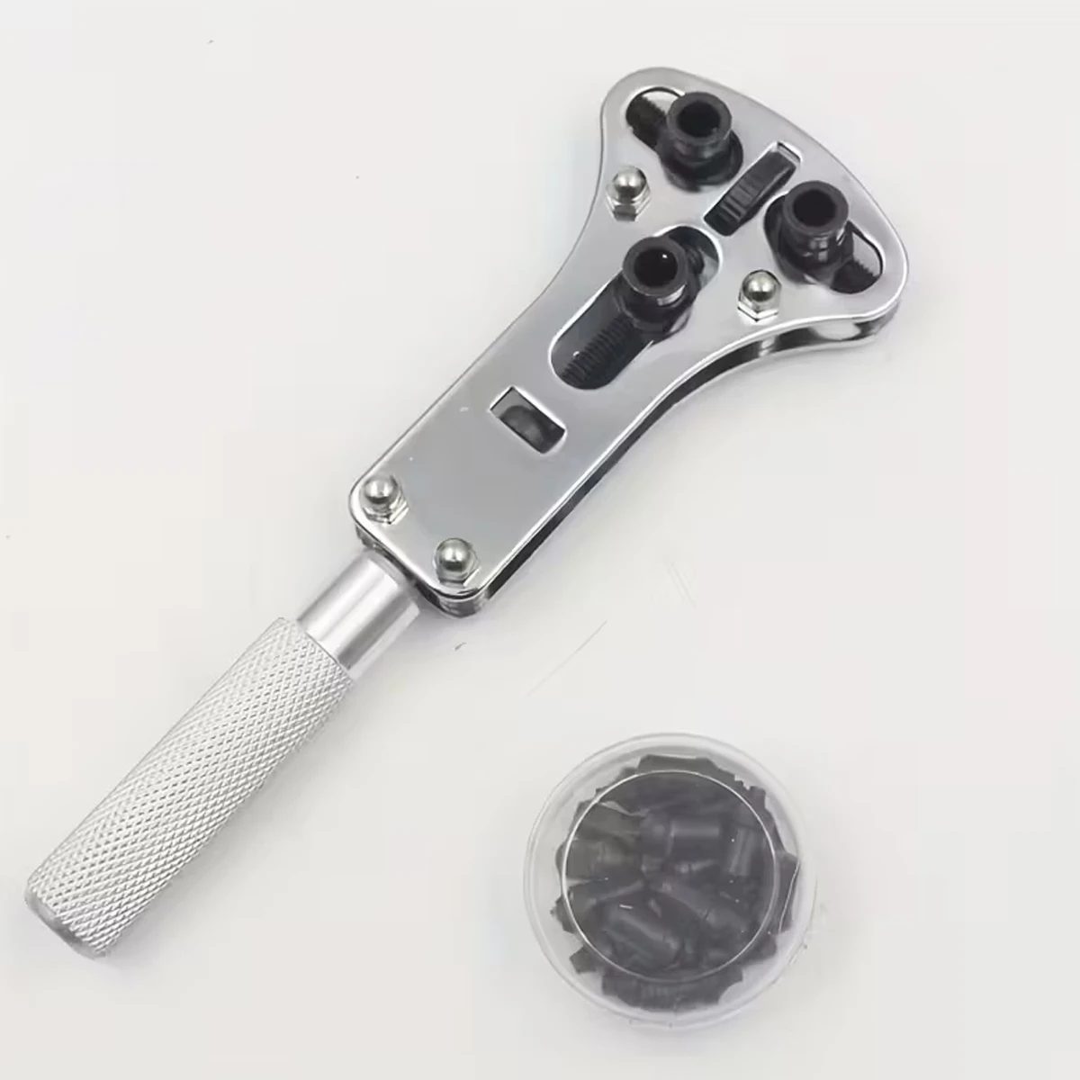 Three Claw Watch Opener, Adjustable Screw Back Remover, Rear Open-End Wrench Key Box Mobile Bracket, With 18 Replaceable Parts