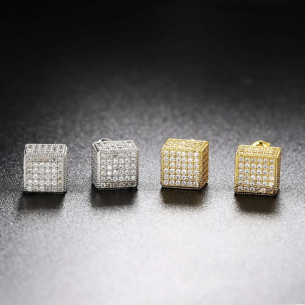 2024 New Girls Light Luxury Trendy Stainless Steel popular Shiny Zircon Cross Earbone Clip Women Fashion Ear Studs Jewelry Gift