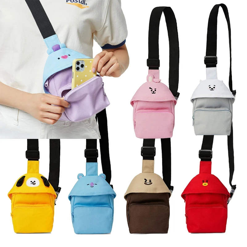 

Kawaii Bt21 Series Portable Chest Bag Mini Diagonal Bag Single Shoulder Bag Cartoon Versatile Mobile Phone Bag Small Backpack