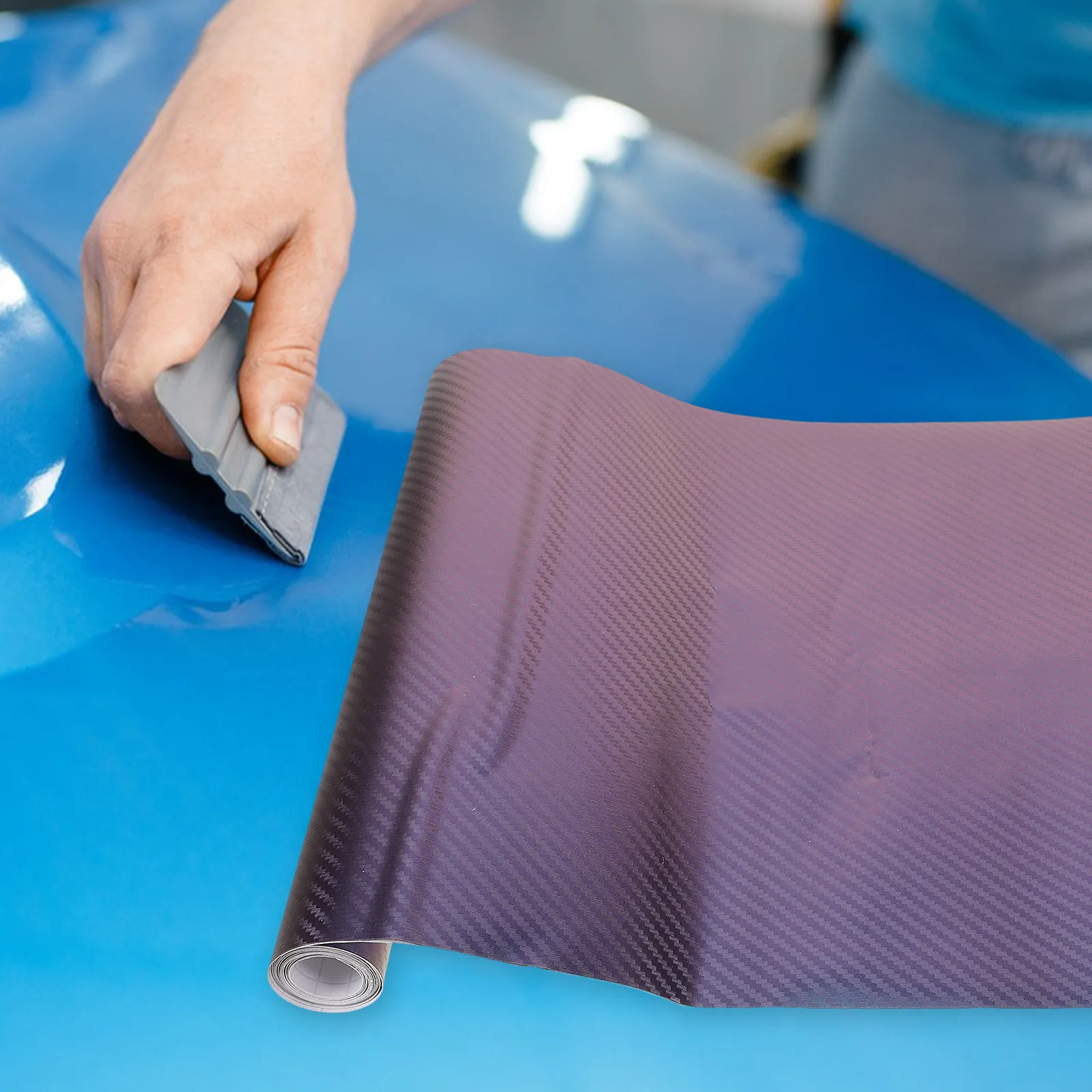 

1 Roll Car Body Wraps Vinyl Carbon Fiber Wrap Film Protective PVC Material Color Shift Design for Cars Bikes Boats and Smooth