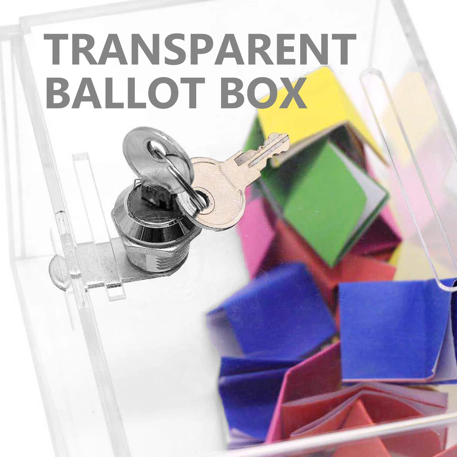 Clear Acrylic Ballot Box Suggestion Donation Organizer Transparent Collection Box for Voting Fundraising Complaint Letters