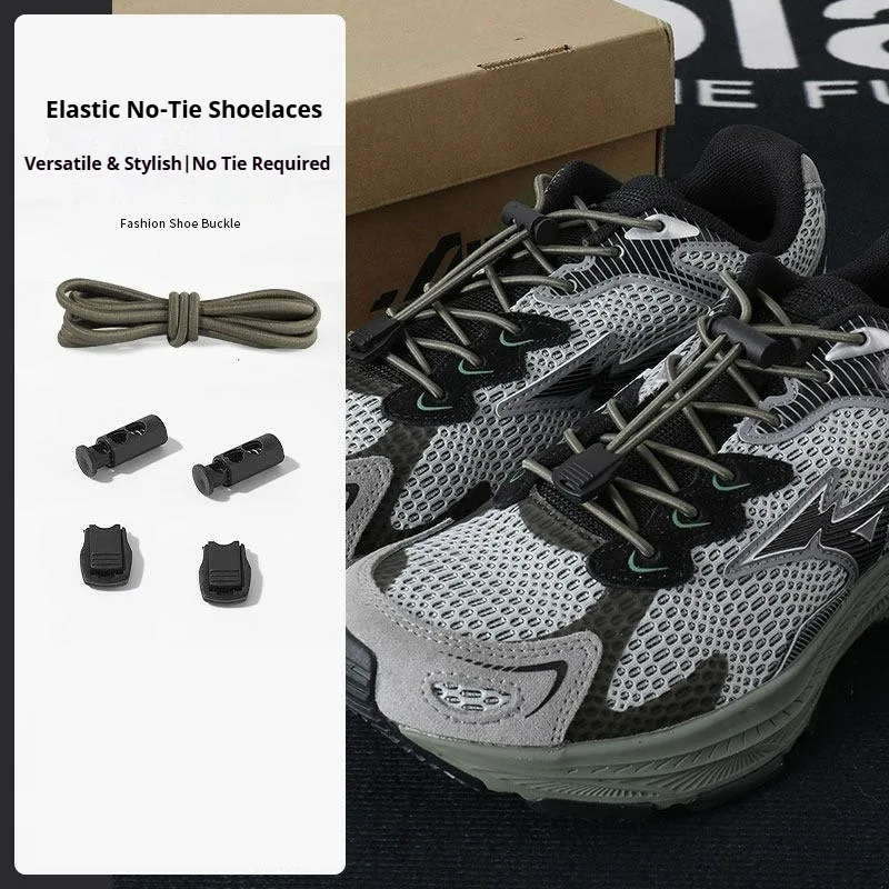 

New White Elastic No Tie Shoelaces with Quick Release Buckle Lazy Tieless Sneaker Laces for Adults Kids Shoe Accessories 1 Pair