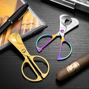 Stainless Steel Sharp Cigar Cutter Smooth Wear-Resistant Portable Handheld Cigar Scissor Smoking Accessories Father's Day Gift