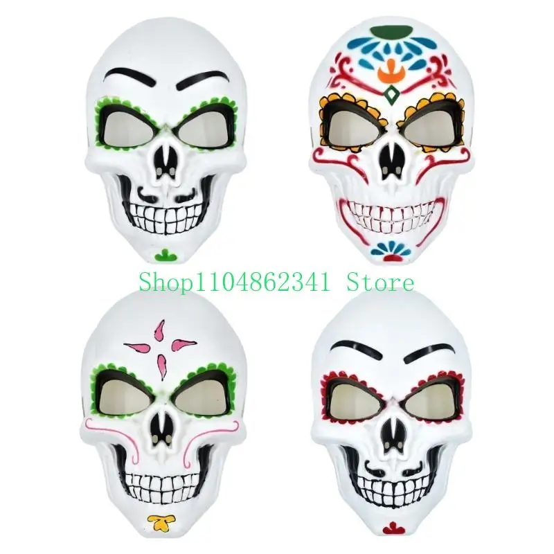 5asd Day of The Deads Mask Suger Skeleton Mask Halloween Cosplay Costume for Women Men