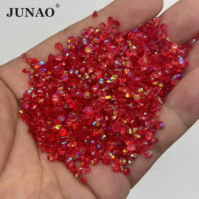 

Стразы JUNAO 3 мм, 500 г, оптом, красные, цвет AB, с заостренной основой, из смолы, круглые, для декора одежды, без термоклея, для рукоделия