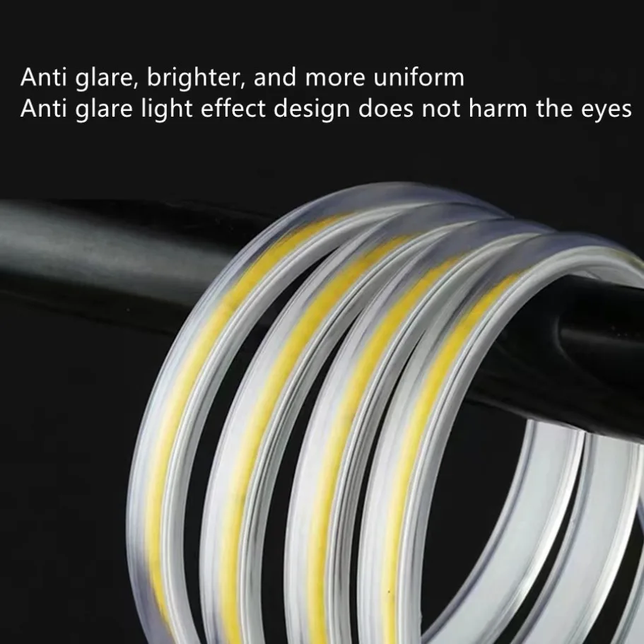 220 فولت عدسة COB LED قطاع 10 مللي متر عرض 288 المصابيح/م مع التبديل/خافتة عكس الضوء الاتحاد الأوروبي التوصيل IP65 مقاوم للماء RA95 فوب LED الشريط للديكور المنزل #3