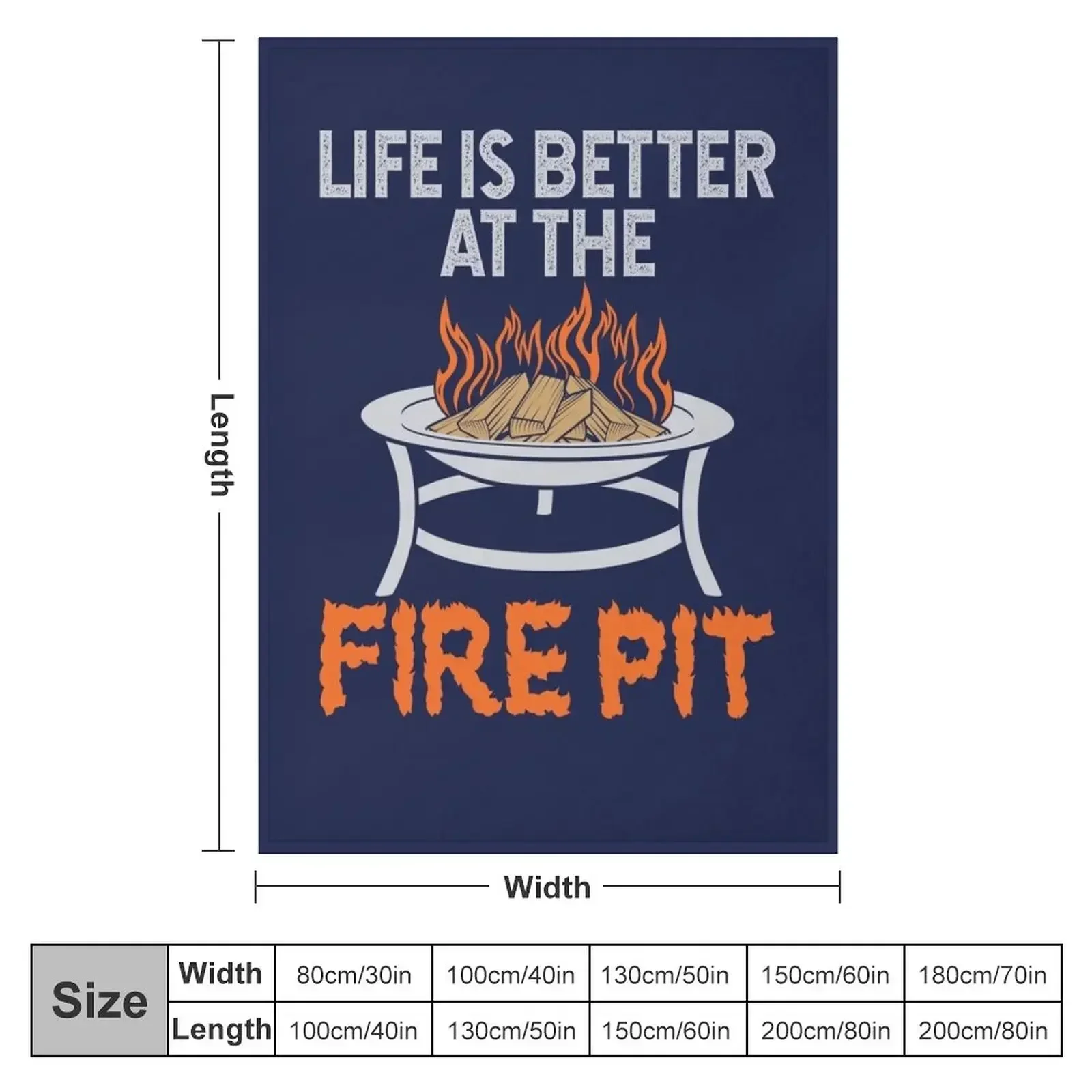 Life Is Better At The Fire Pit Throw Blanket blankets and throws Flannel Fabric Blankets