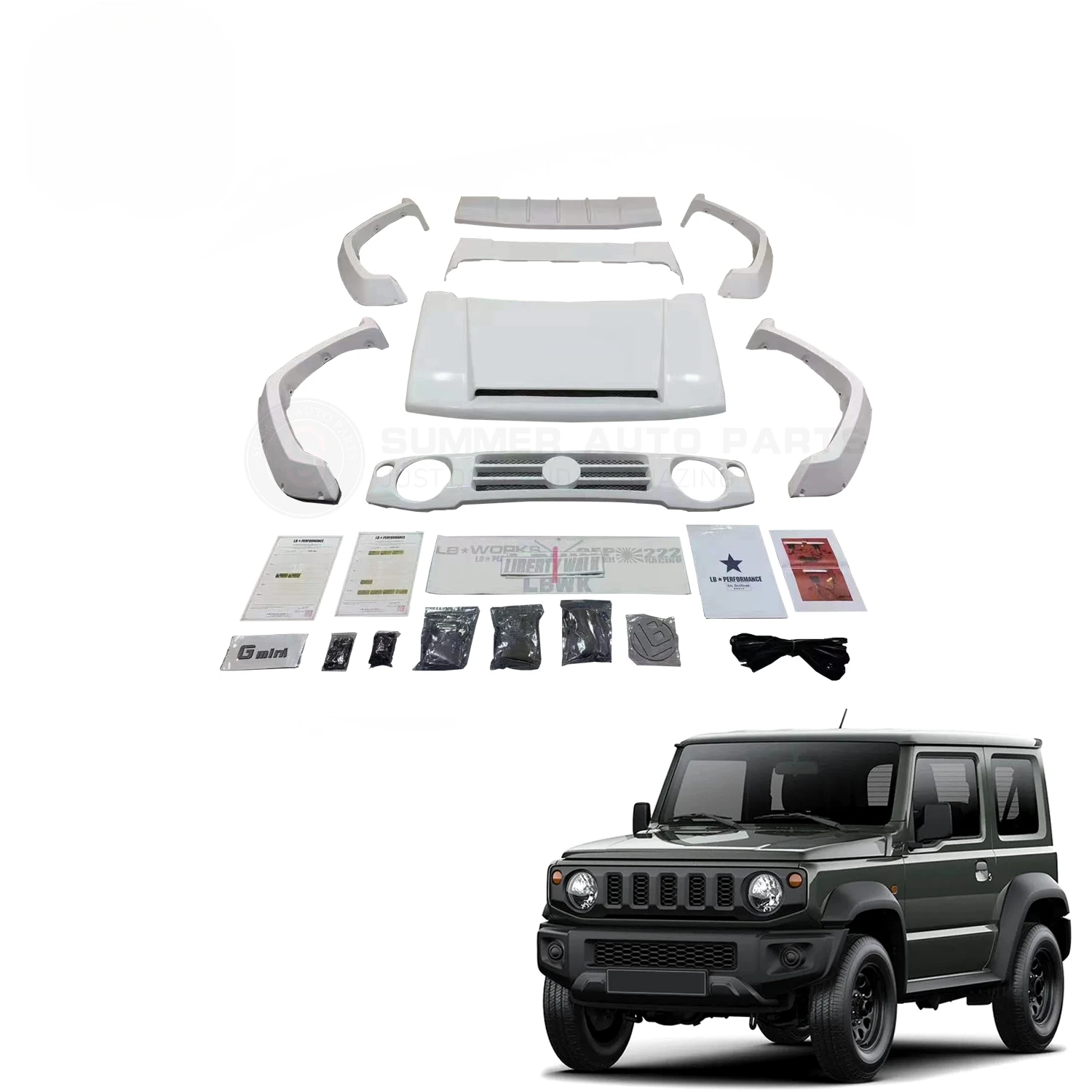 

High Quality Car Auto Parts Factory Price Body Kit Lb Design For SUZUKI JIMNY 2019+