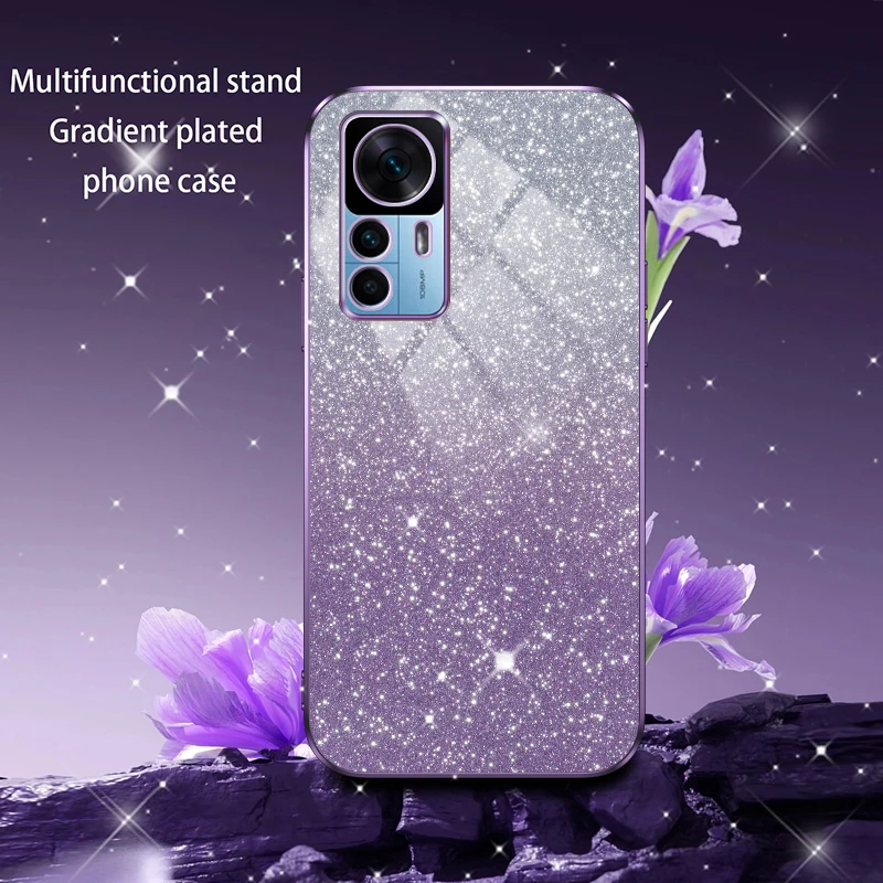 

Mi 12T Luxury Gradient Glitter Plating Case For Xiaomi 12T Xiaomi 12T Pro Soft Silicone Protect Back Cover Xiaomi Mi 12T Pro