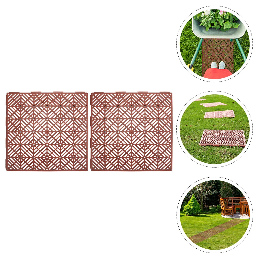 

2pcs Anti-Skidding Floor Mats Outdoor Waterproof Plastic Tiles Non-Slip Garden Floor Pad For Yard Deck Patio Garage Splicing