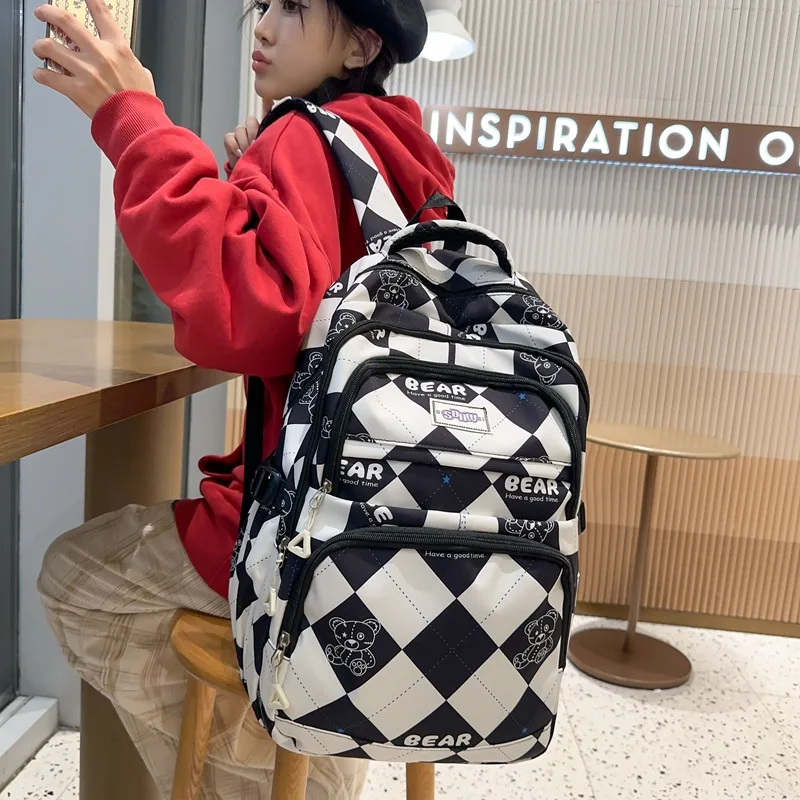 Fashion Student College Backpack Large Capacity Cute Student College Backpack School Bag Middle Student Teens Travel Backpack