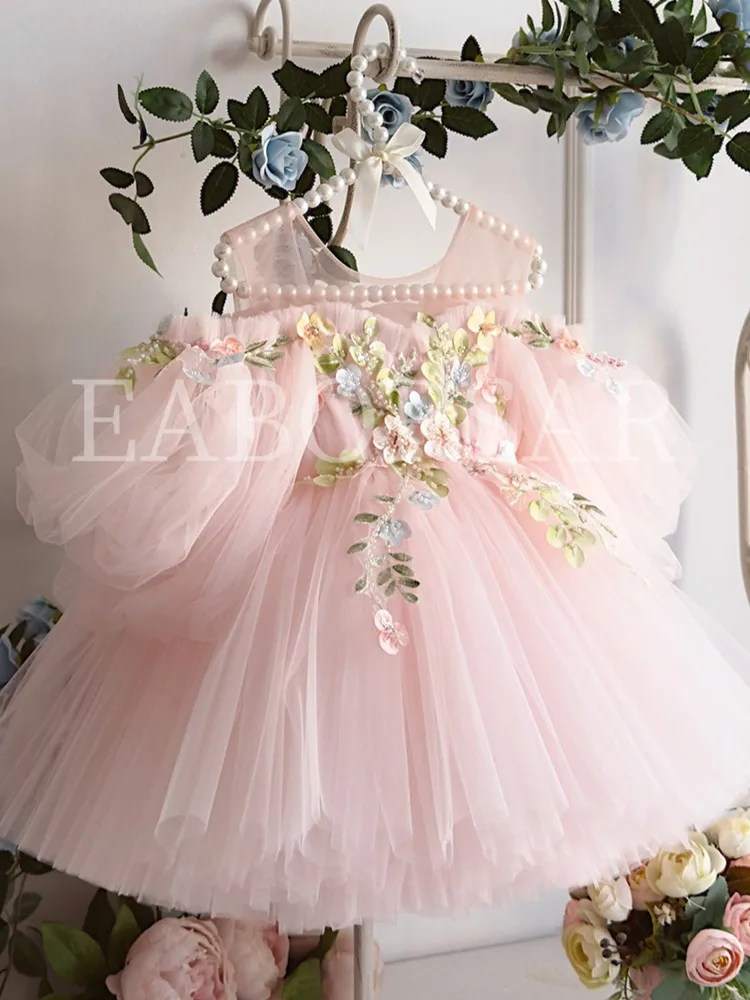 Hochwertige Prinzessinnen-Kostüme für Kinder, Klavier-Auftrittskleider, Geburtstagskleider für Mädchen, A5013 Vestidos Blumenmädchenkleider – Detail 5