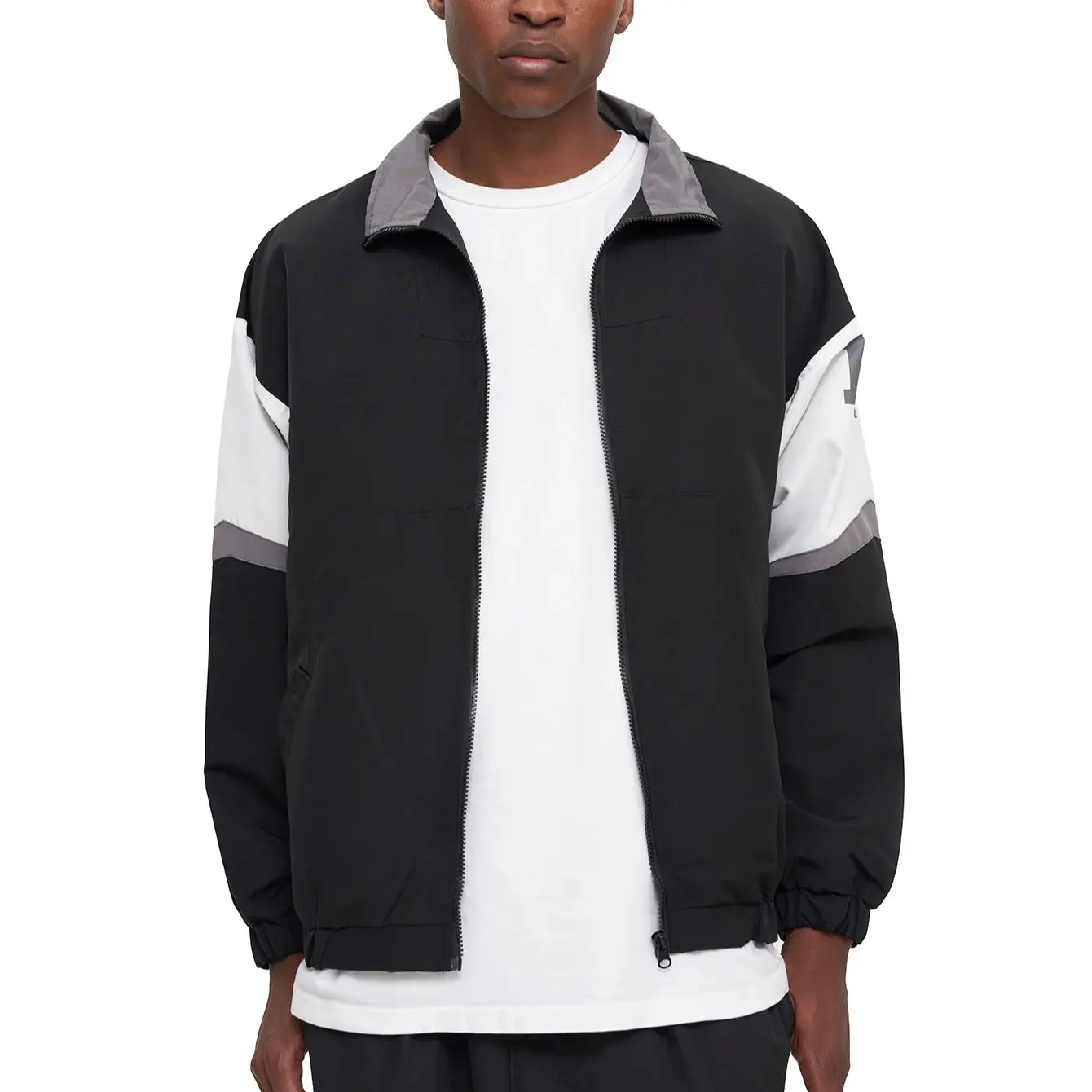 

Mens Bomber Jacket Colorblock Zipper Lightweig Jacket Casual Fashion Outerwear Perfect for Daily Wear Outdoor Activities Sporty