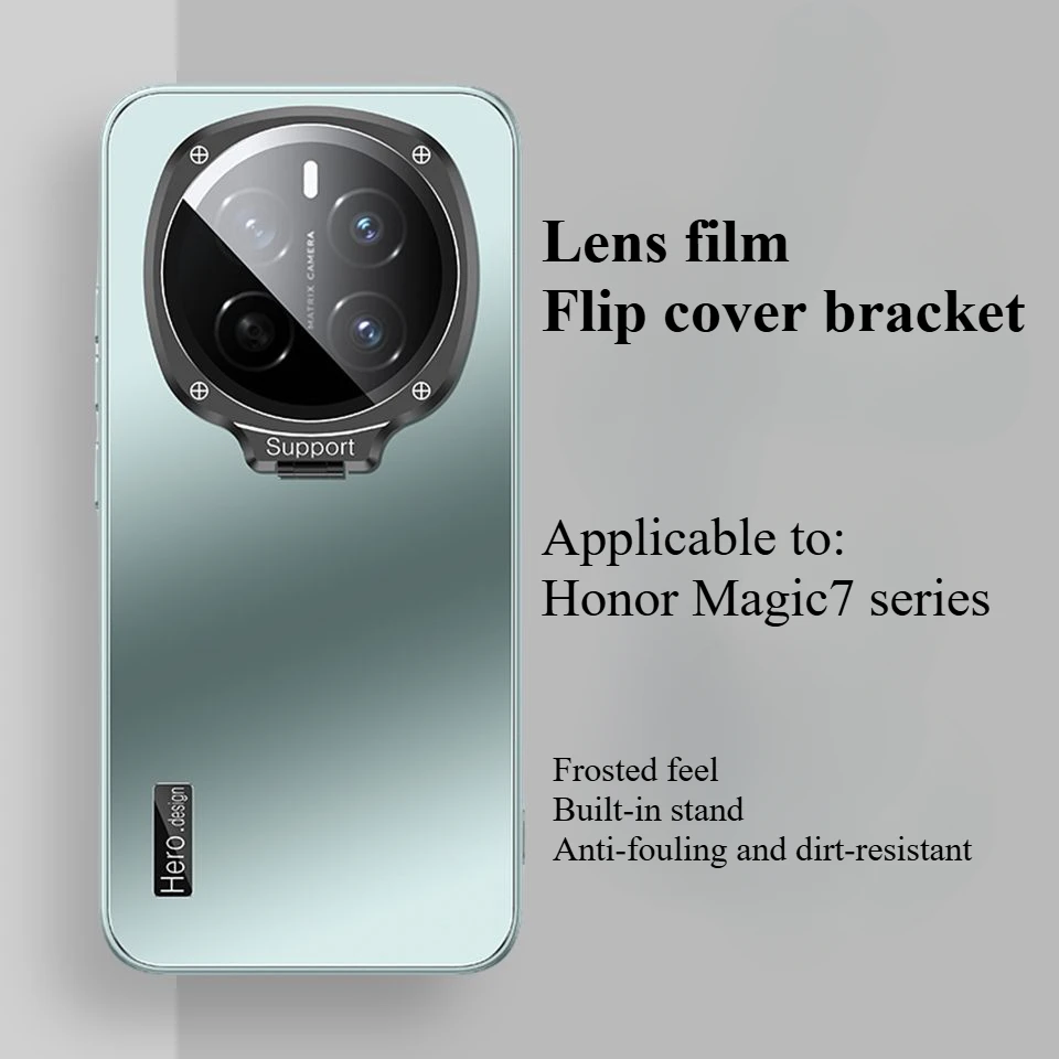 Case For Honor Magic 7 Pro Luxury flip cover lens film bracket pc back cover For Honor Magic 7 Pro shockproof bumper Funda