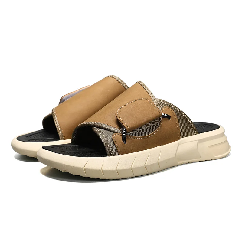 

Summer Footwear Men's Sandals Big Fat Outdoor Slippers Comfortable Footwear Casual Shoes Velcro Adjustable