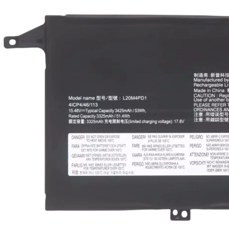 L20M4PD1 L20D4PD1 Battery For Lenovo ThinkBook 13X ITG Plus G2 20WJ0008KR 20WJ002MMX 20WJ0029MZ 20WJ004FUE 20WH000JFE 20WH001EAT