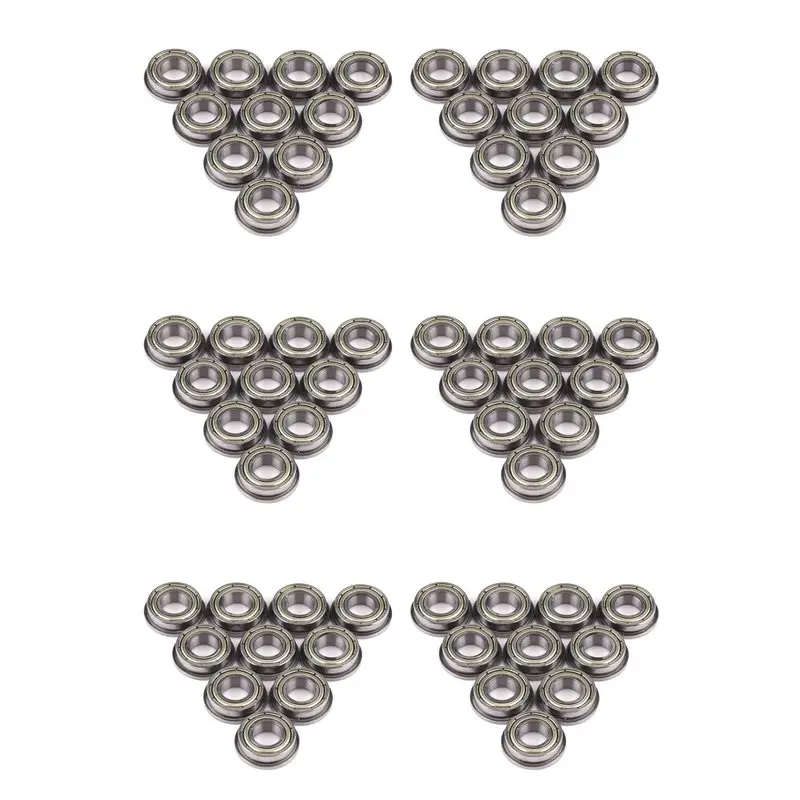 ABLJ 60 Pcs F688ZZ Flanged Radial Ball Bearings Metal Steel Double Shielded Flange Ball Bearing, 8 X 16 X 5Mm For Motor