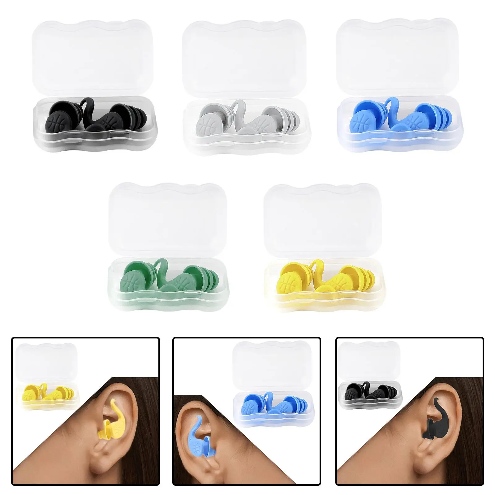 Swim Earplugs Comfy Silicone for Surfing Showering Other Water Sports