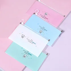 Simple Pencil Case Kawaii Cartoon Zipper Waterproof Pencilcase Storage Bag Pencils Pouch Student Stationery Supplies Gifts