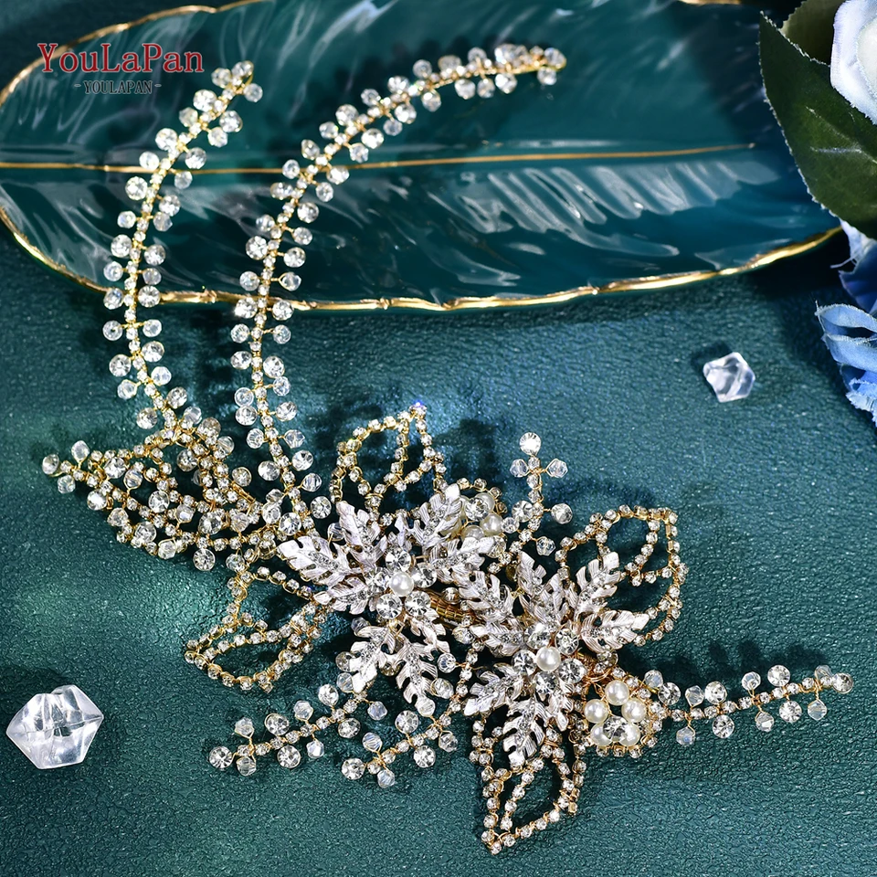 TOPQUEEN Bridal Side Clip Wedding Tiara Bridal Hairpins Handmade