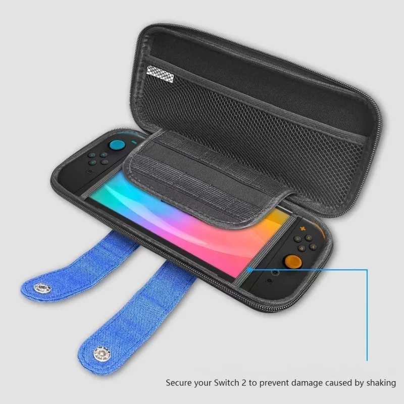 Denim Handheld Storage Case Carrying Bag for Switch 2 Game Console and Accessories Extra Large Capacity  Secure Fit Anti-Shake