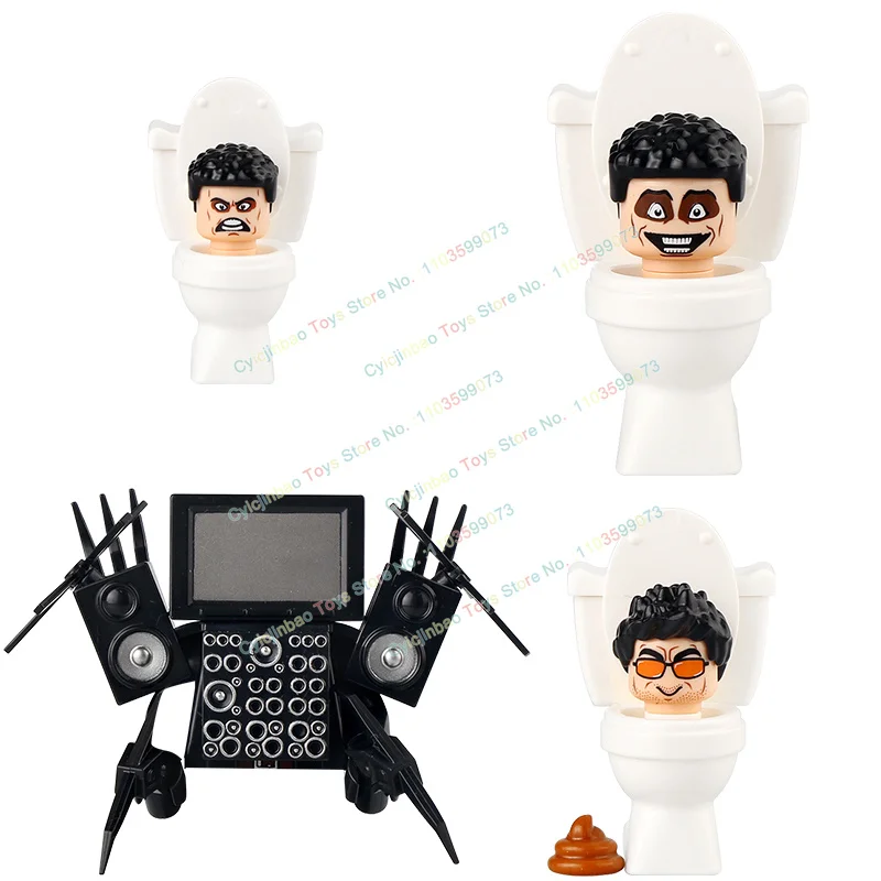 Baru Mini Toilet pria seri Monitor Super Titan TV Man Audio Man blok bangunan aksesoris Action Figure mainan untuk anak-anak BR846