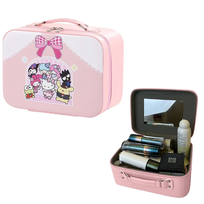 Makeup Bag With Mirror New Kulomi Cute Large Capacity Portable Cartoon Melody Makeup Box