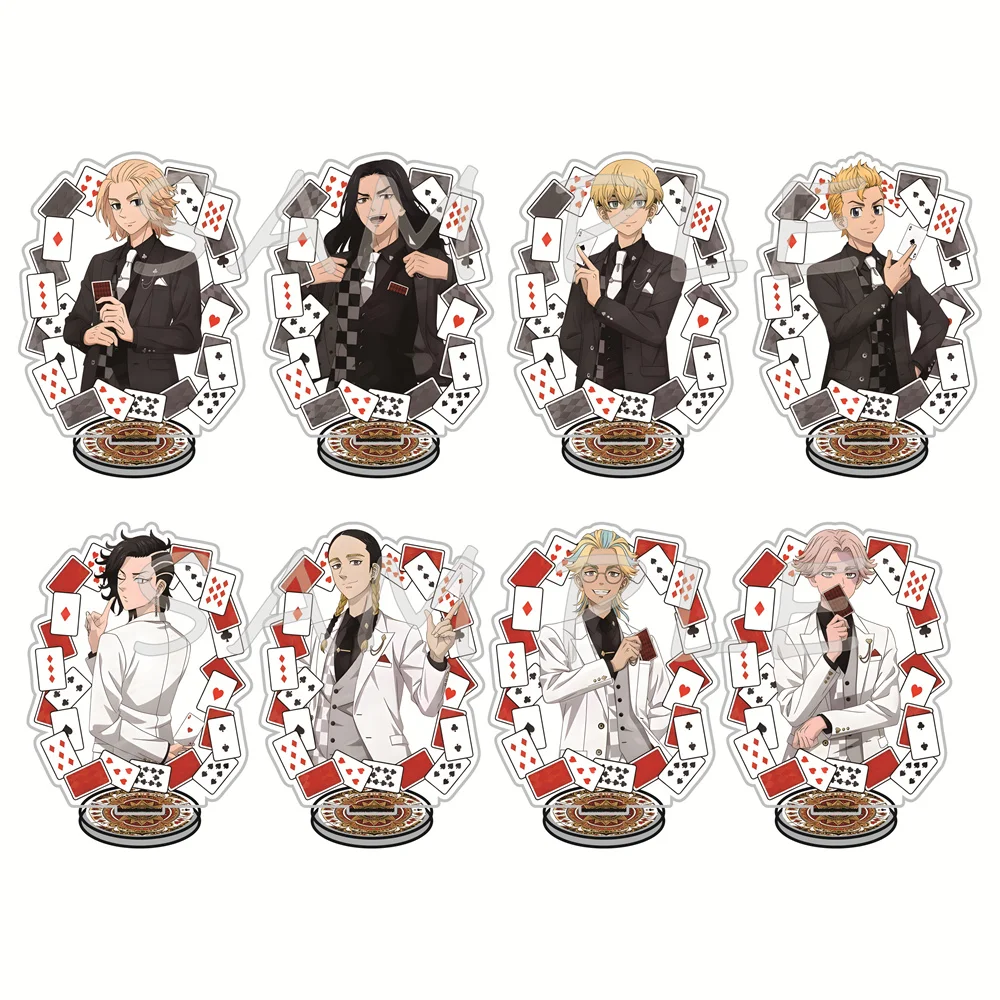 Tokyo Revengers Poker Card Formal Suit Version 12cm Acrylic Stand Figures Keychain Anime Collectible Merchandise Fan Gift
