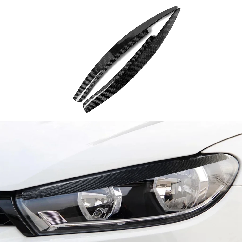 

1pair Carbon Fiber Car Headlights Eyebrow Eyelids Trim Cover For Volkswagen Scirocco 2008-2017 Lamp Hoods Car Stickers
