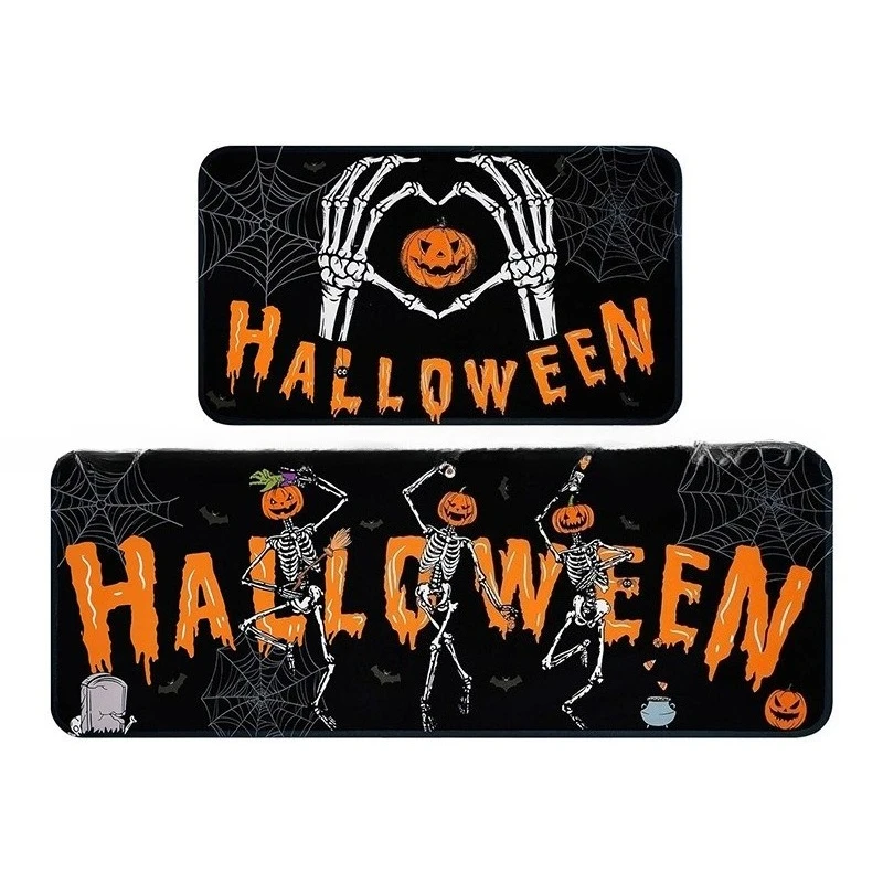 2pcs Fleece Living Room Decor Mats Doorway Halloween Carpet for Kitchen Mat Anime Door Mats