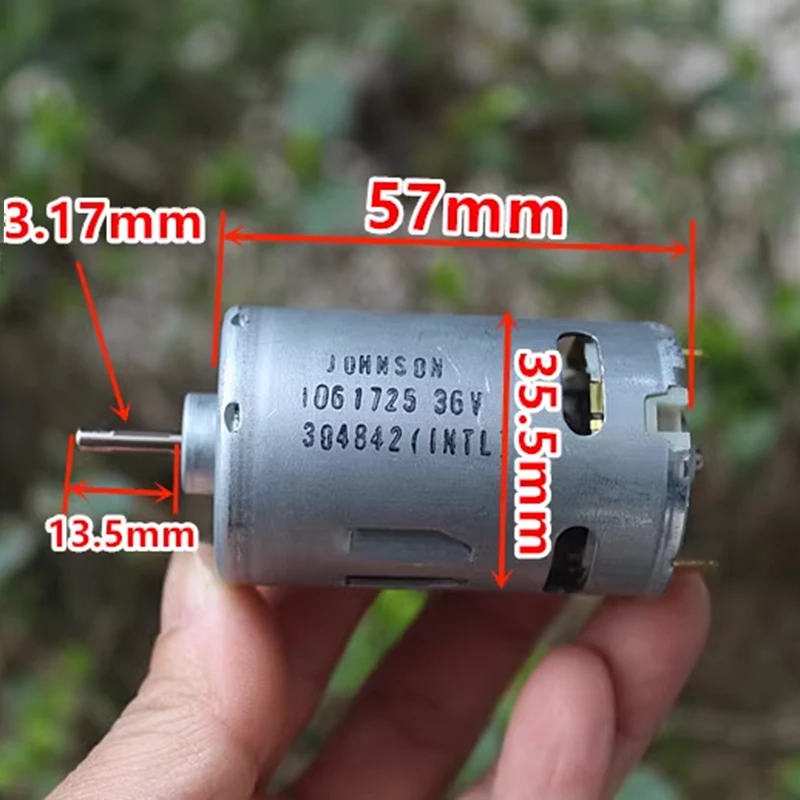 

Johnson 1061725 RS-555 High Speed Power Large Torque Micro DC Motor 24V-36V 27700RPM 36mm for DIY Electric Drill Tools Engine