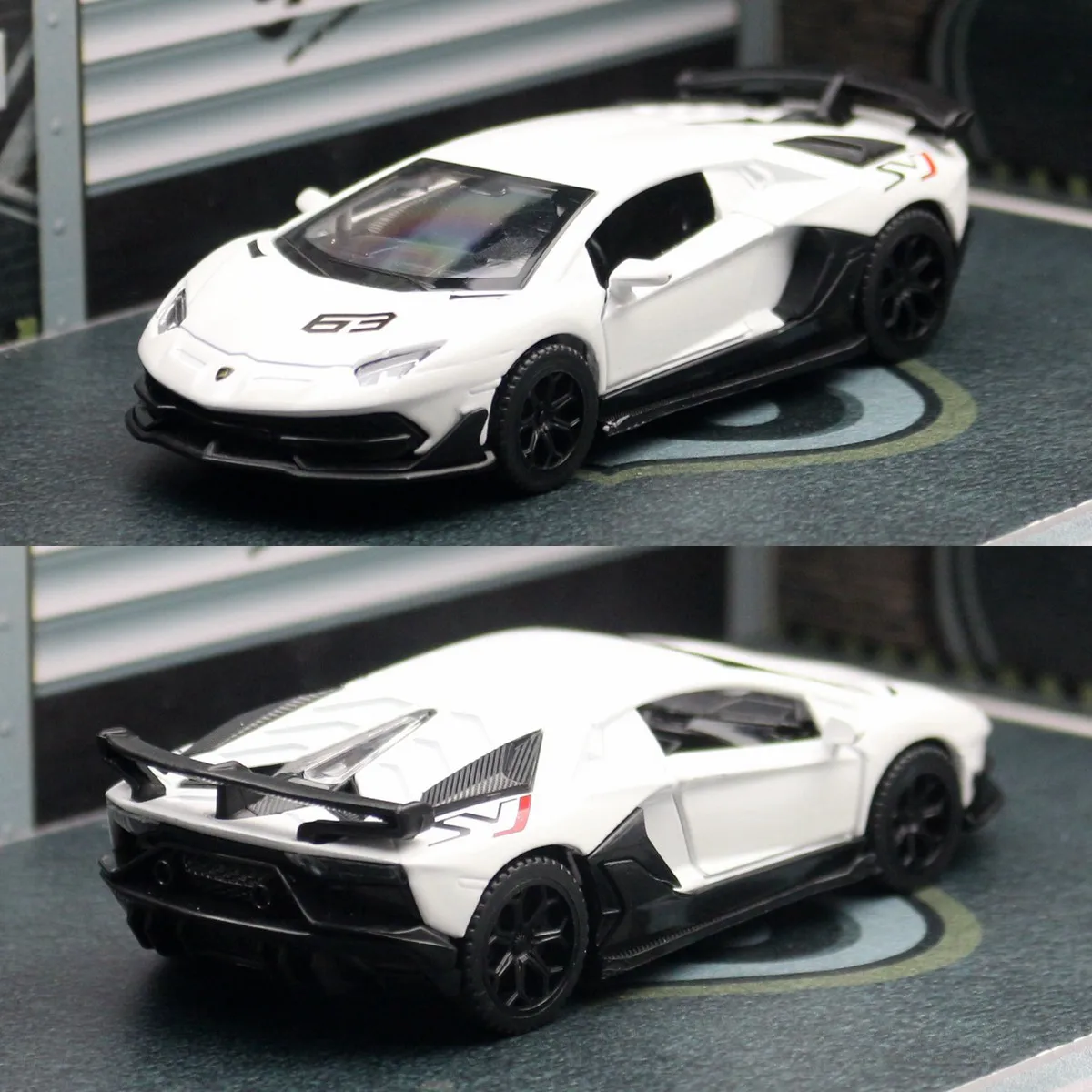 1/43 Lamborghini Aventador SVJ63 Toy Car Model Diecast Metal Vehicle Miniature Pull Back Collection Gift Boys Children Match Box