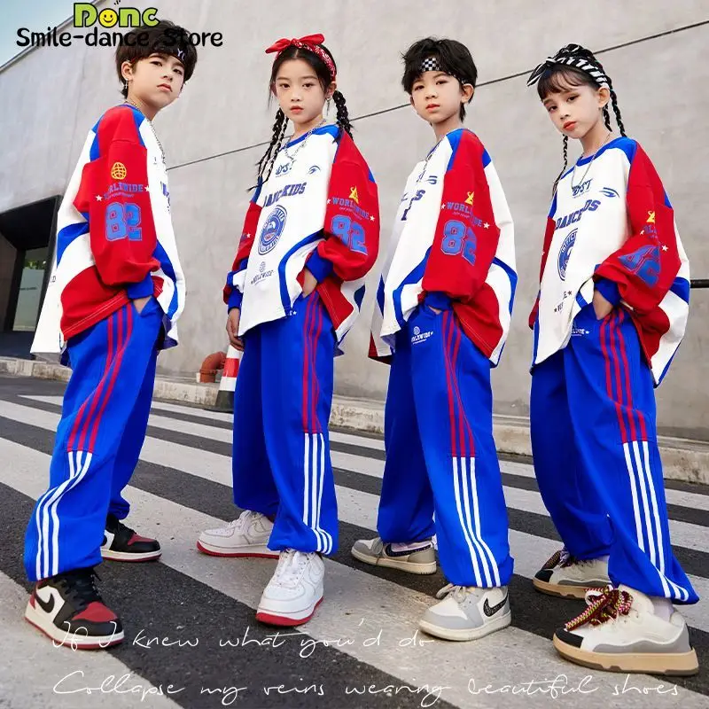 في سن المراهقة الشارع الشهير ملابس رياضية الجاز البلوز الفتيان الفتيات مجموعات تي شيرت بانت Sweatpant رياضية الأطفال ملابس الرقص ازياء