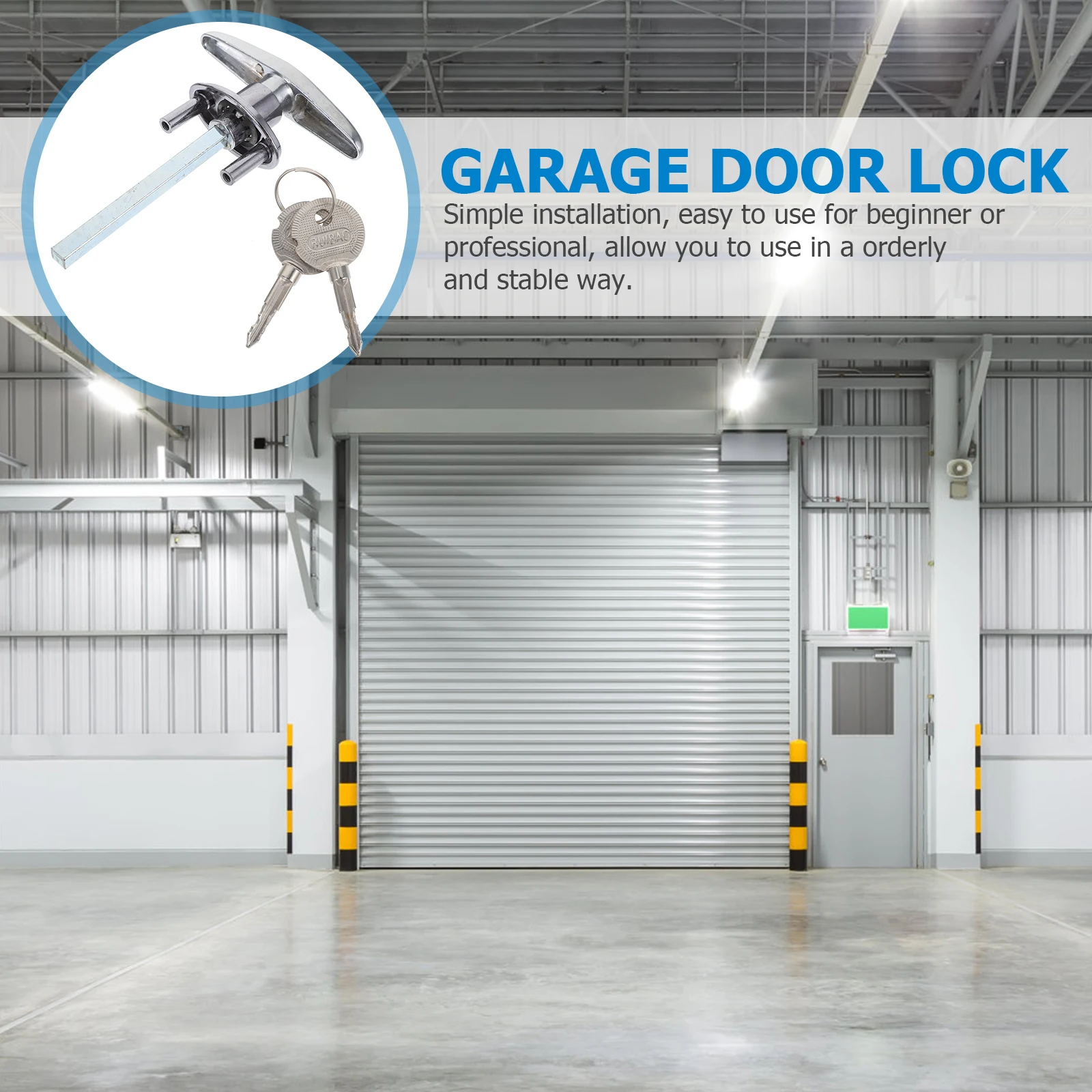 

Garage Door Lock Exterior Handle Latch Kit Universal Emergency Key Release T Handle Shed Door Hardware Replacement