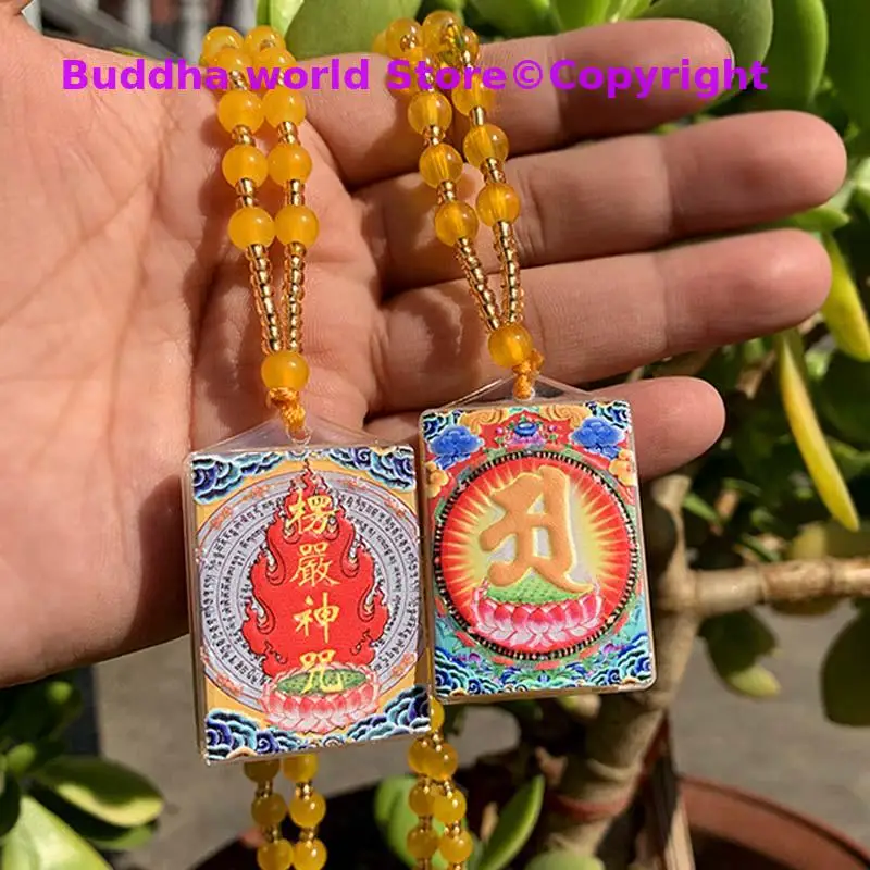 

2PCS Thailand Tibet Buddhist efficacious Shurangama Mantra scripture Amulet bless safety healthy bring good luck buddha Pendant