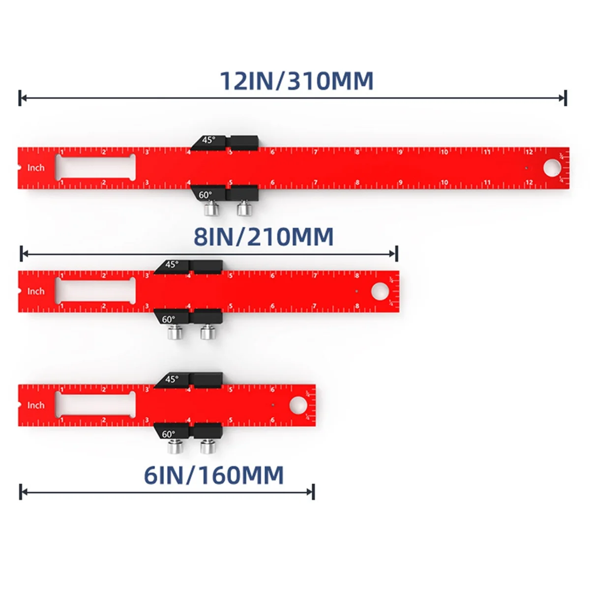 3 шт. Деревообрабатывающие инструменты Линейка-карманная линейка макет инструмент Точная линейка с Т-образными скользящими стопами, дюймовые и метрические весы