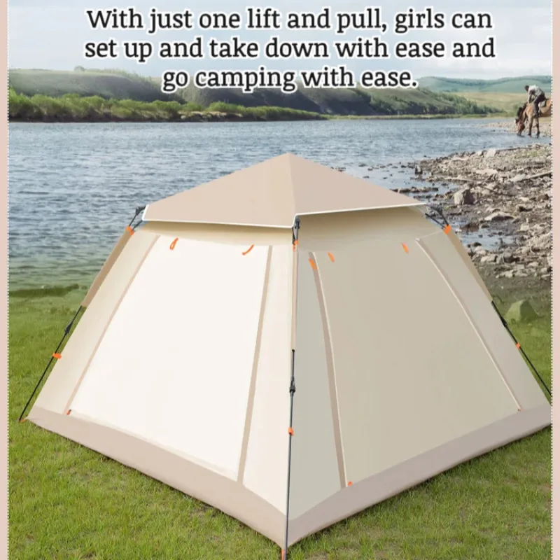 Portable Fully Automatic Quick Opening Tent Outdoor Camping Thickening Foldable Tent Beach Park Folding Oxford Waterproof Tent image 2