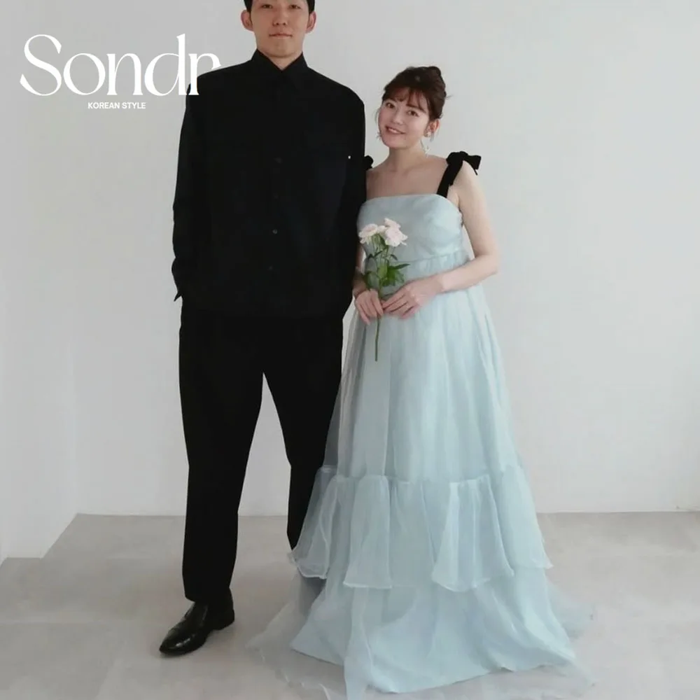 

Sondr Lovely Japanese Wedding Party Dresses Sleeveless A Line Women Evening Dresses Customized Silk Organza Bridal Party Gown