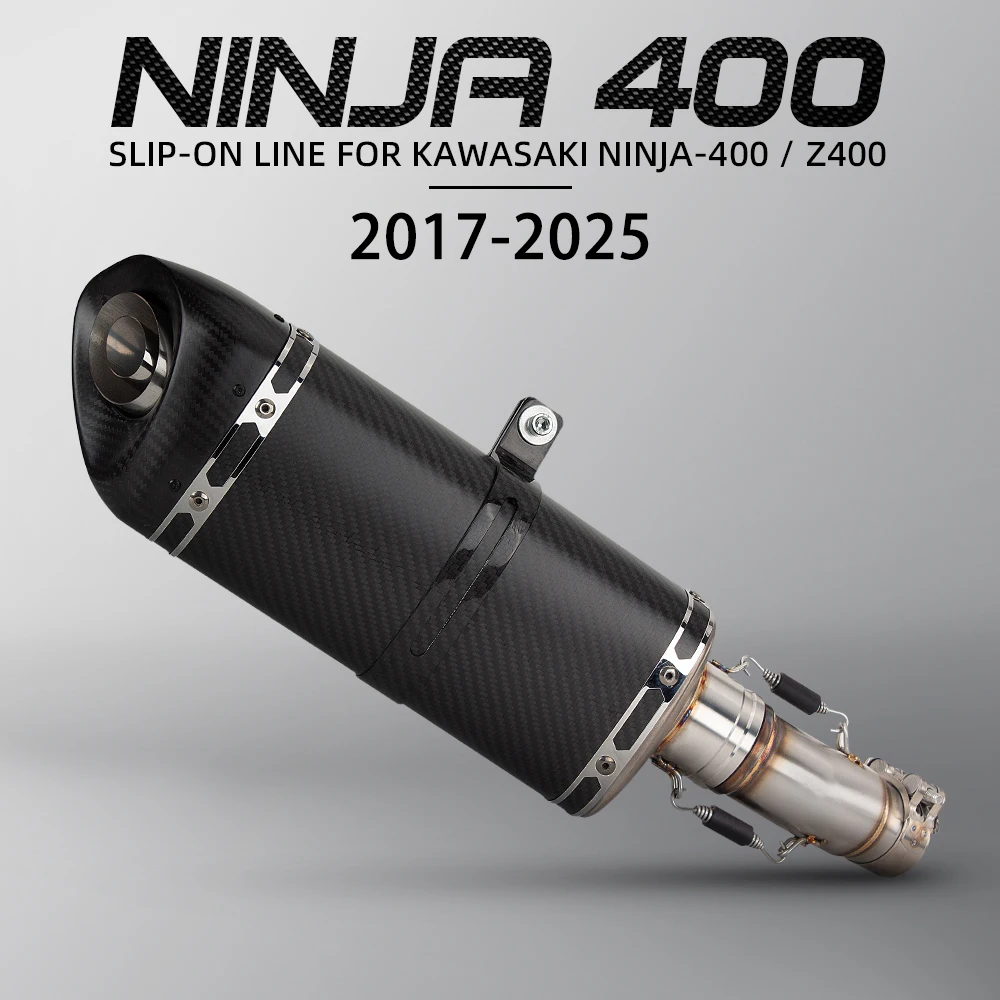Ninja500 Exhaust Muffler For Kawasaki Ninja250 Ninja400 Ninja7 Z250 Z400 Z500 2017-2026 Motorcycle Escape Kit Racing Tail Tube