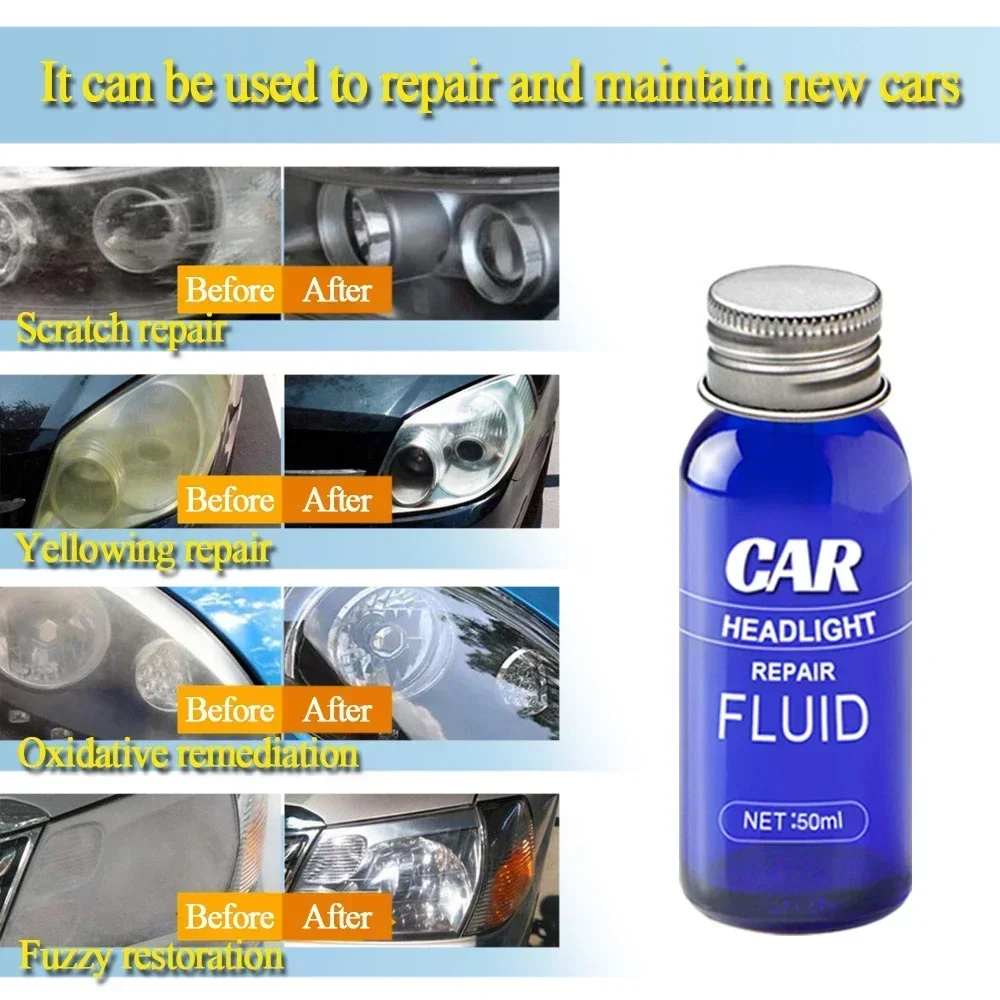 Car Headlight Restoration Polishing Kits Headlamp Scratch Remover Repair Cleaning Paste Remove Oxidation Headlight Polish Liquid
